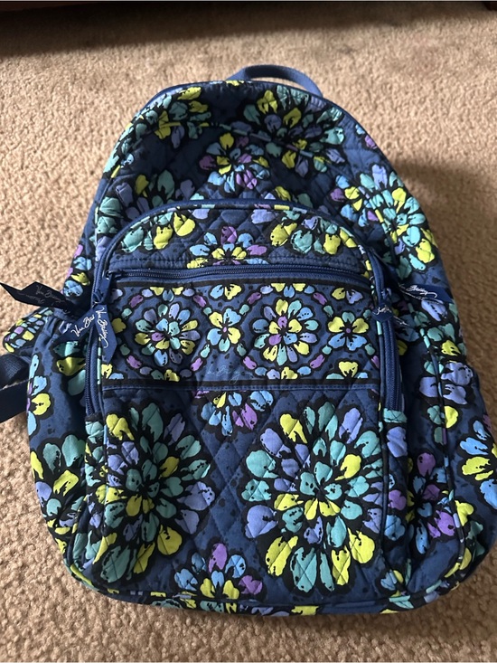 Vera Bradley Handbags - Vera Bradley Navy Floral Quilted Backpack with Multicolor Blossoms